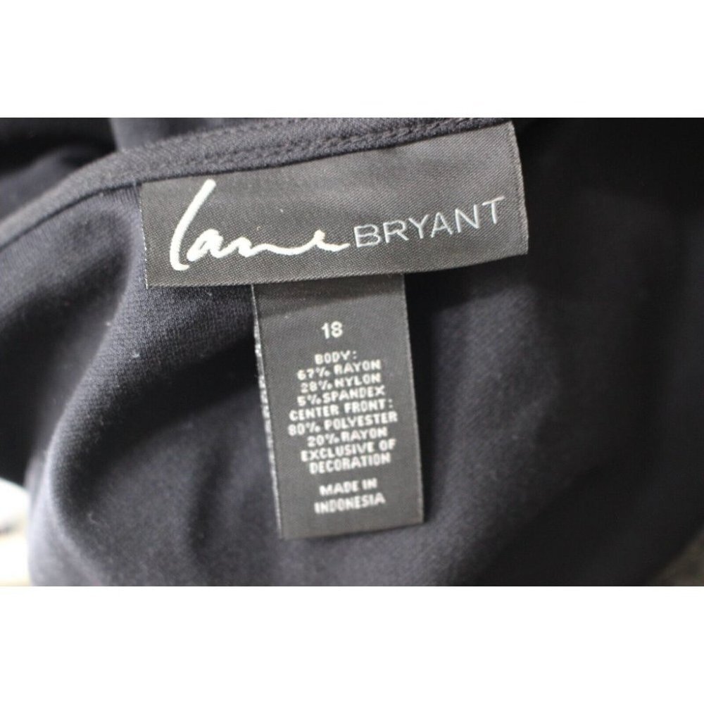 Lane Bryant Black Gray Ponte Knit Lace Short Sleeve Sheath Dress Plus Size 18 - Picture 5 of 5
